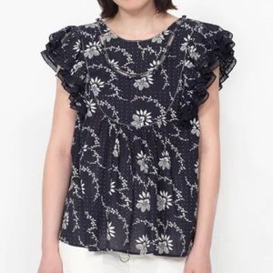 EUC Sea New York Tatiana Ruffle Tank Blouse Top, 8